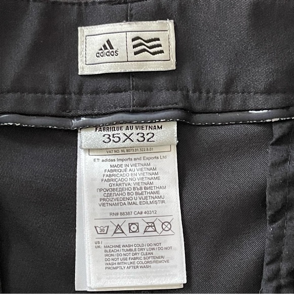 Adidas ClimaLite Men black Flat Front Chino Casual Golf pants size 35x32 - Picture 9 of 11